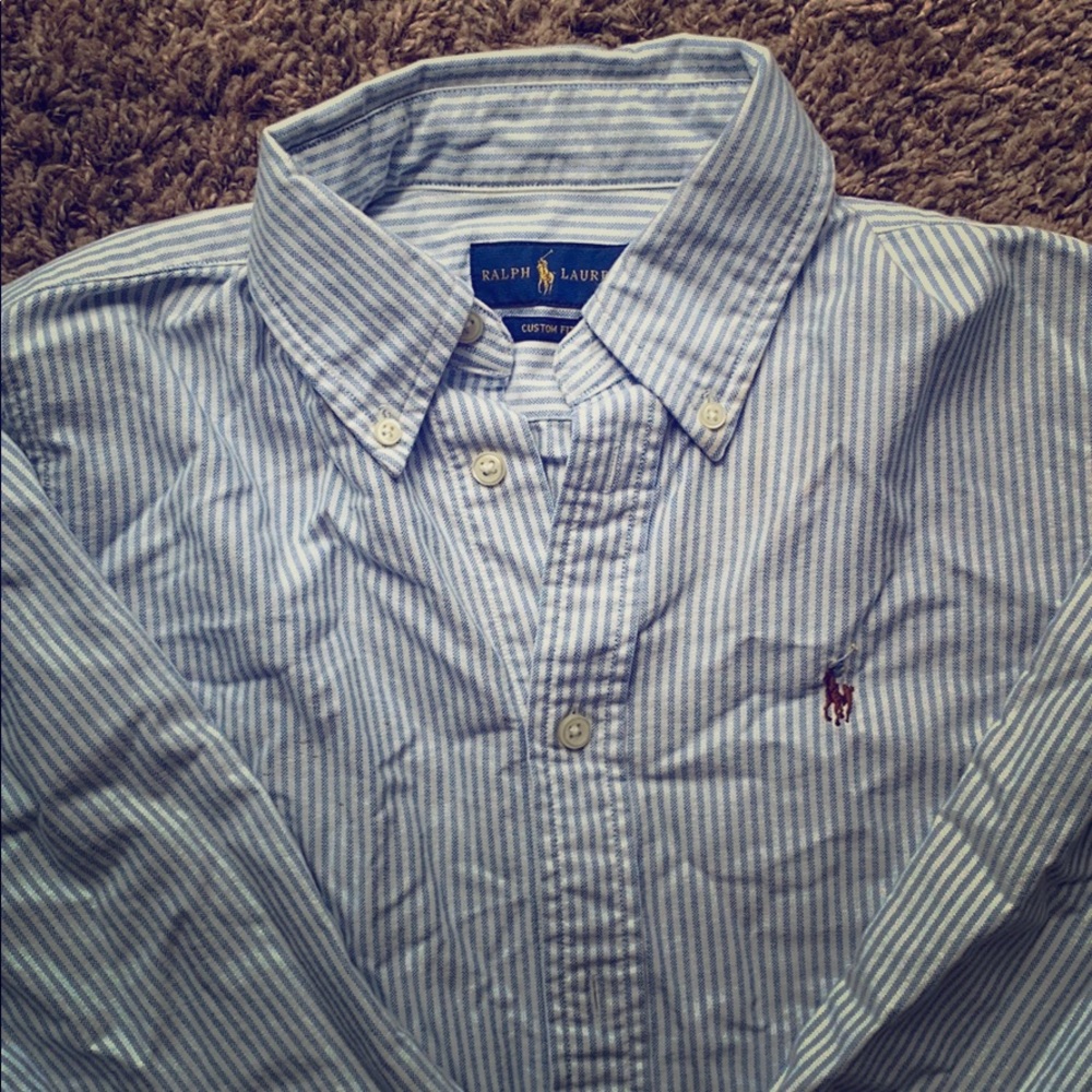 Ralph Lauren Blue Seersucker Button Down